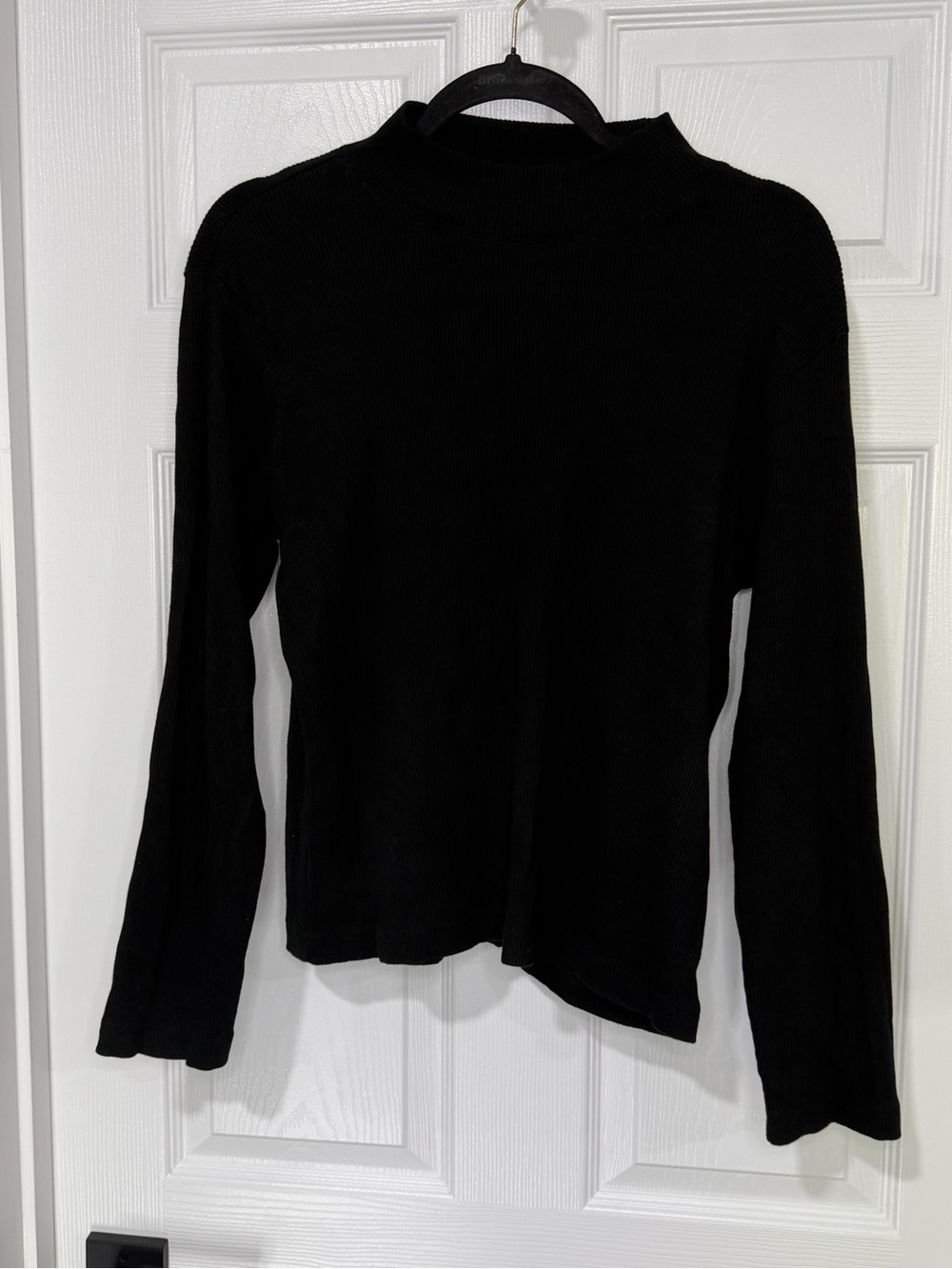VTG Liz Claiborne Black Ribbed Mock Neck Long Sleeve Top